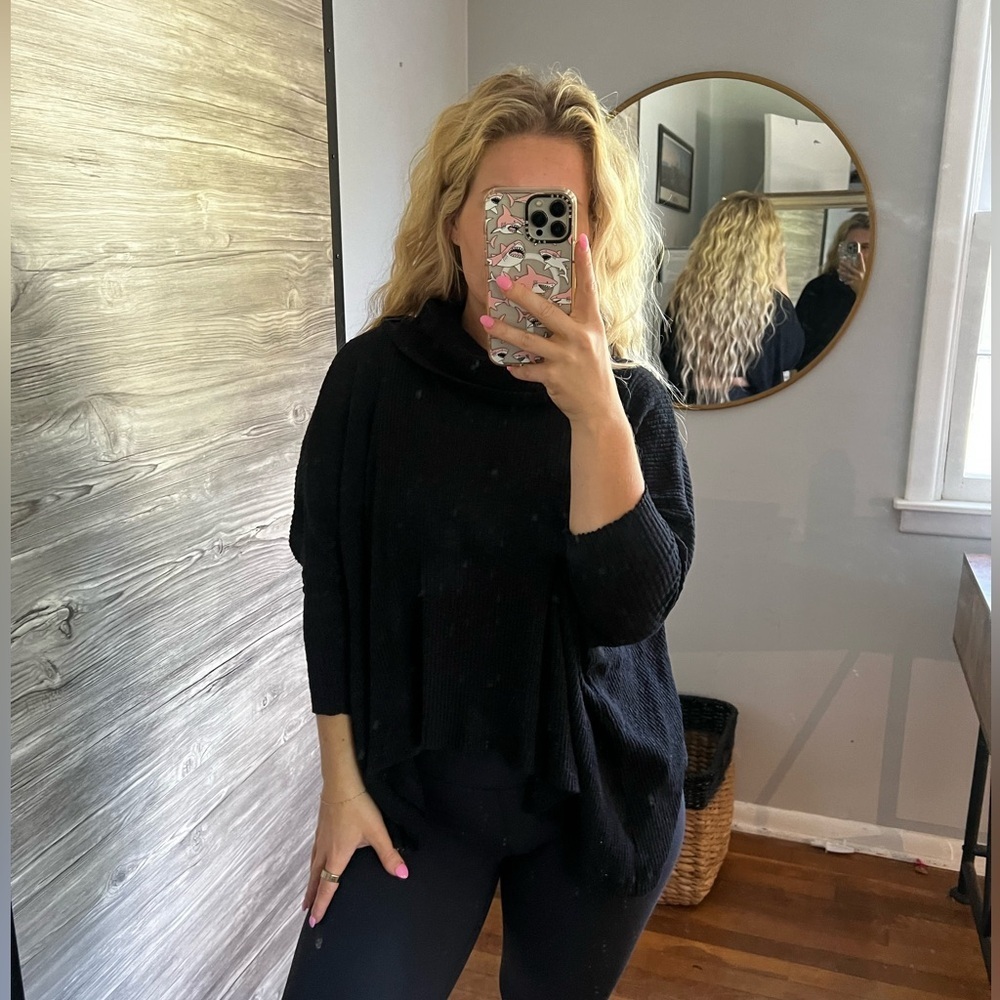 Free People Beach Open Back Sweater Black Small - Picture 2 of 8
